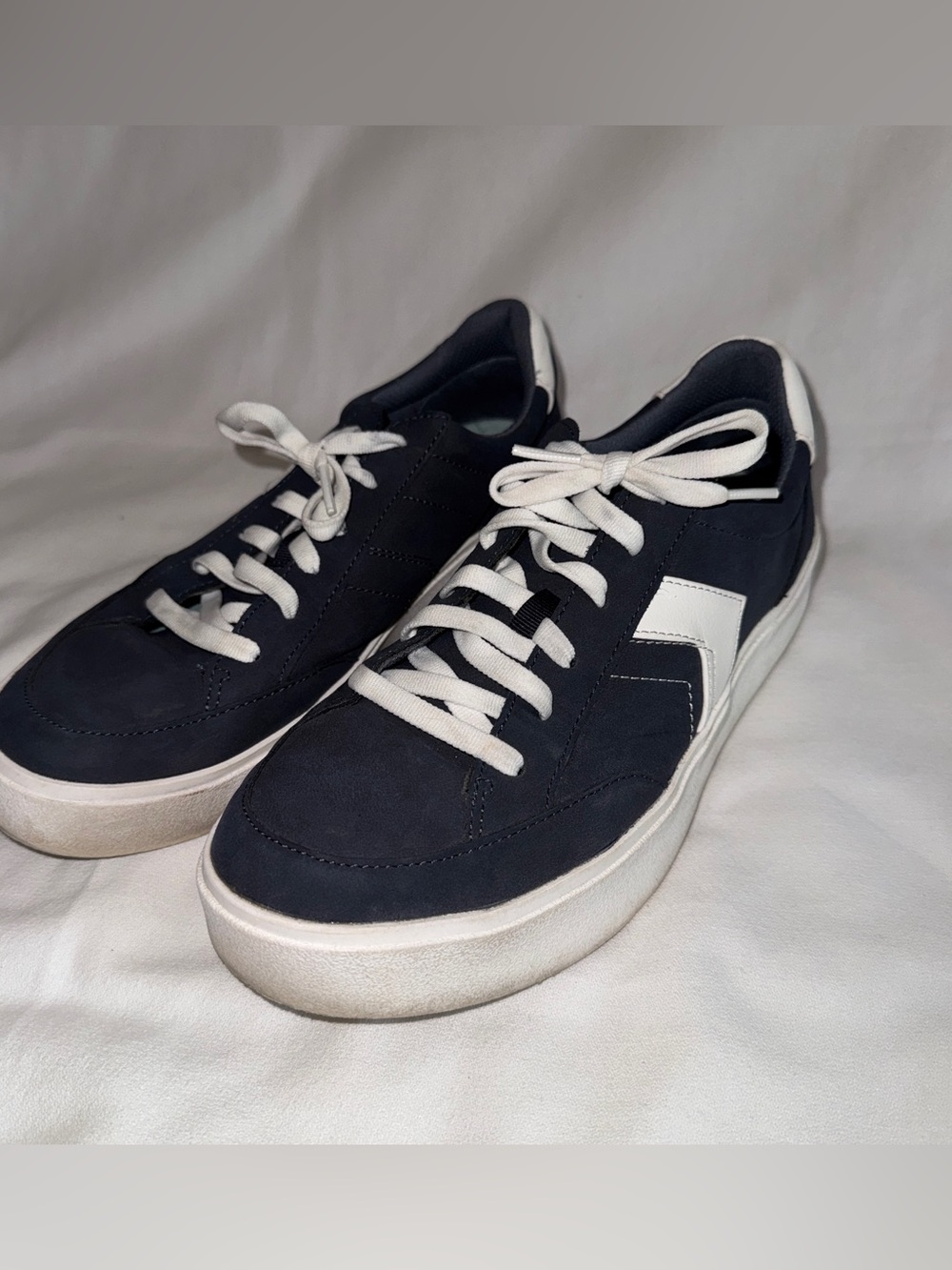 Women's Navy and White Casual Lace-Up Sneakers